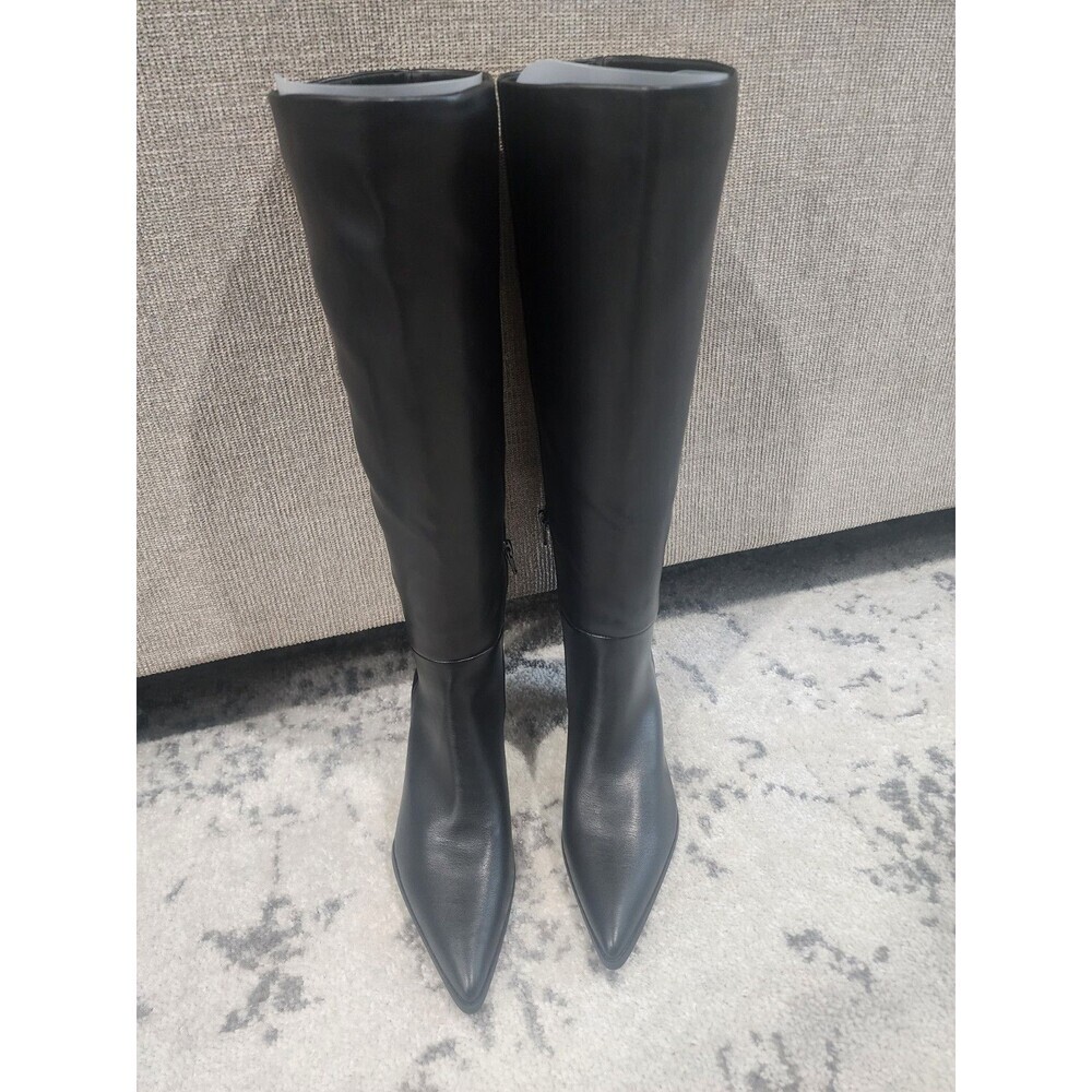 Madden Girl Women's Black Debut Knee-High Kitten-Heel Dress Boots Shoe Size 6M